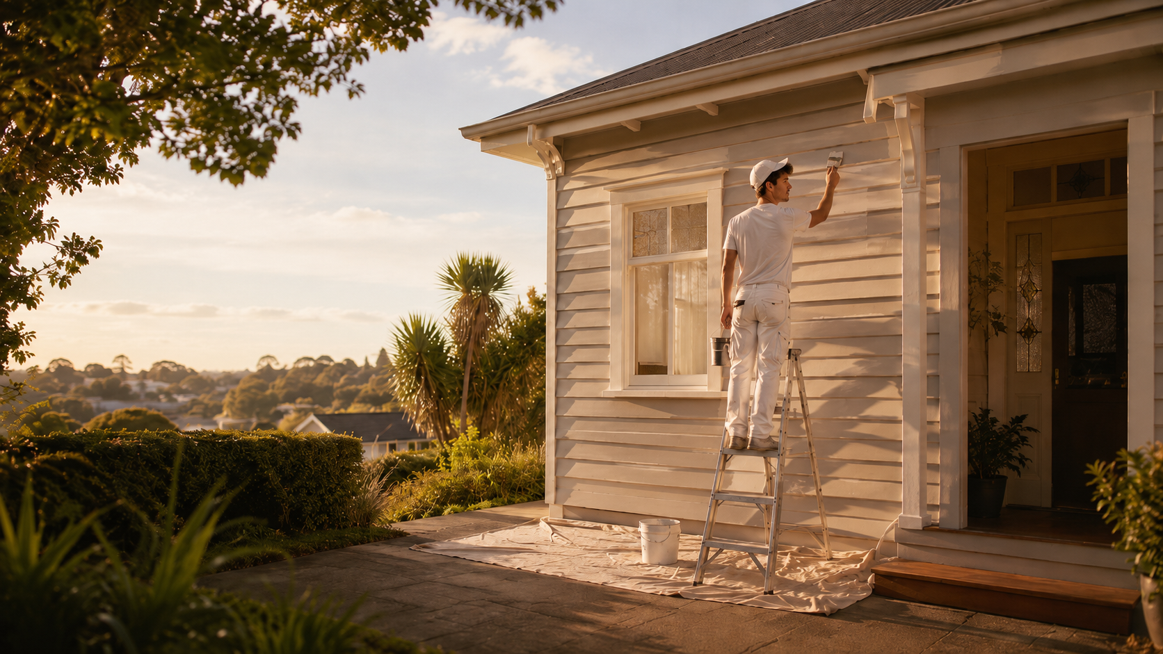 Weatherboard exterior repainting by Bright Brush